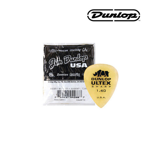 던롭 피크 기타피크 울텍스 샤프 1.40mm 433R1.40 (봉지 72) ULTEX Sharp Dunlop Pick